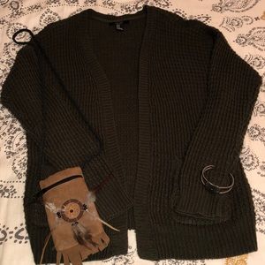 Dark green cardigan!